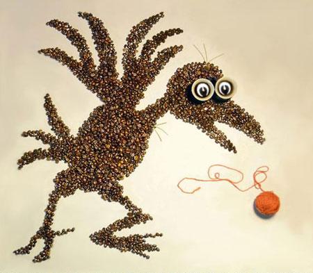 هنرنمایی با دانه‌های قهوه / عکس