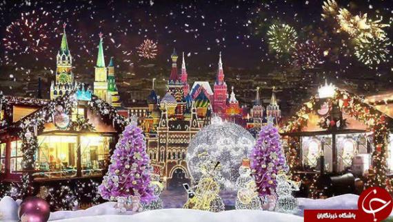 مسکو,آغاز سال نو مسیحی,کریسمس,آذین بندی,shabnamha.ir,شبنم همدان,afkl ih,شبنم ها; 