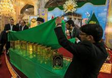 قرآن طلا,حرم علوی,هنرمند ایرانی,shabnamha.ir,شبنم همدان,afkl ih,شبنم ها