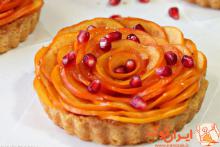 تارت,تارت با خرمالو,تارت خرمالو,تهیه تارت خرمالو,خرمالو,shabnamha.ir,شبنم همدان,afkl ih,شبنم ها; 